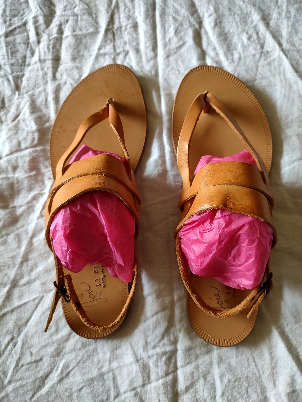 Joie Women’s Tan Leather Strap Sandals -Classic Summer Style 39.5